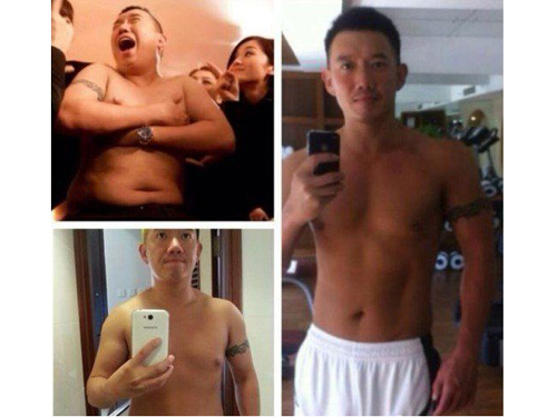杜泽文减肥成功秀人鱼线 激瘦28斤变型男